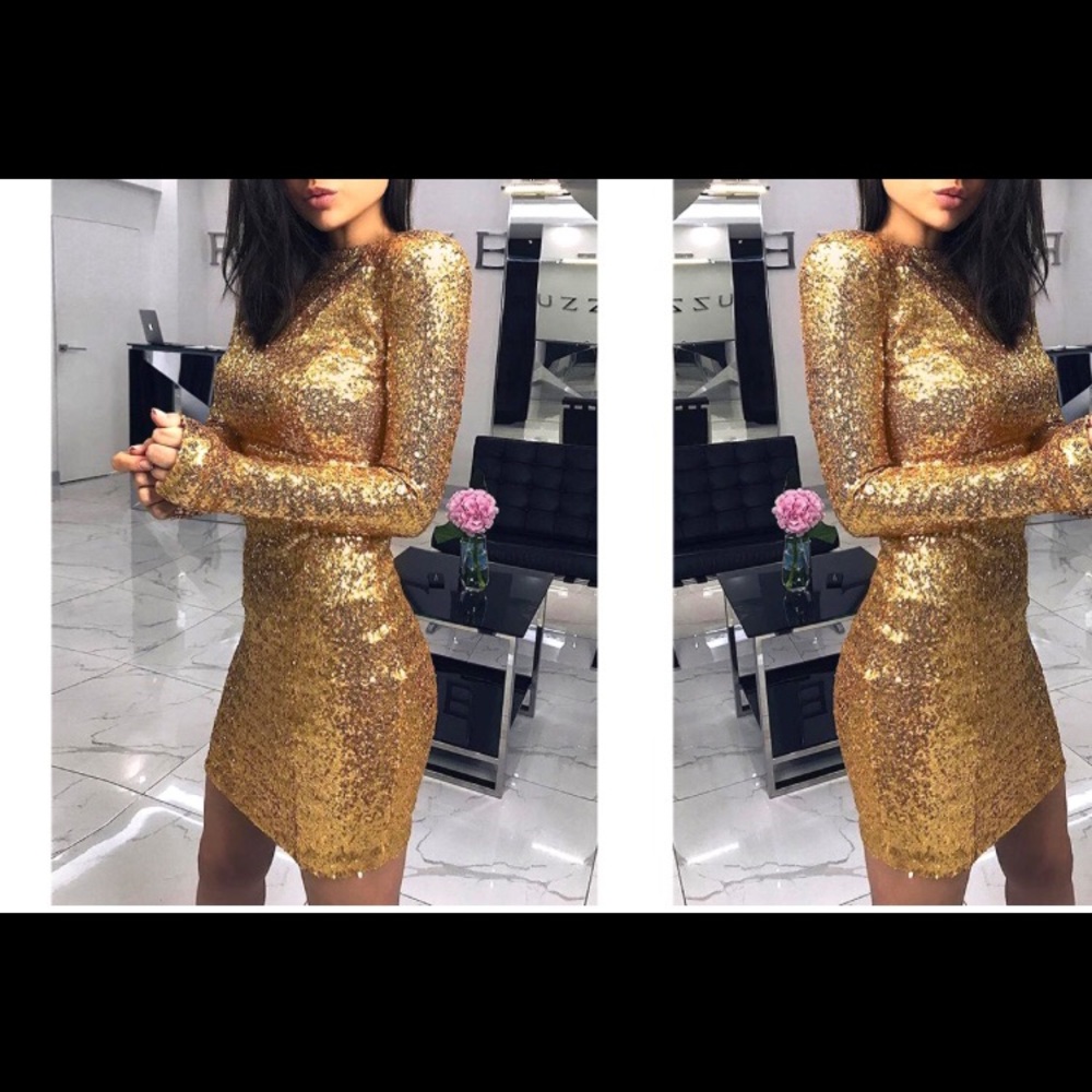 Gold sequins dress